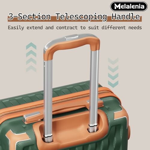 Suitcase with 3-section telescoping handle