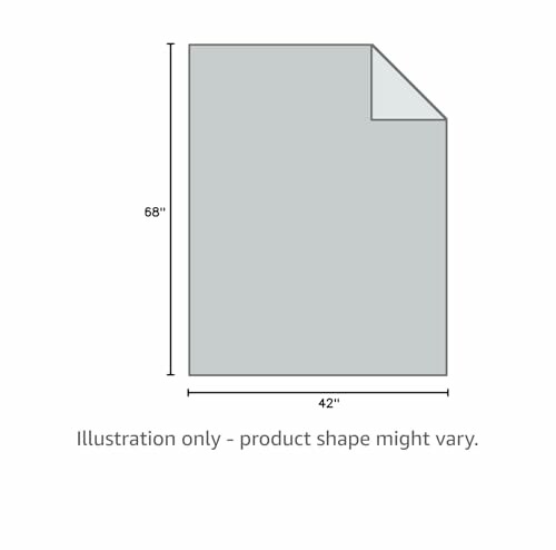 Illustration showing blanket dimensions, 68 inches by 42 inches.