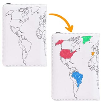 Paint-Over World Map Passport Holder