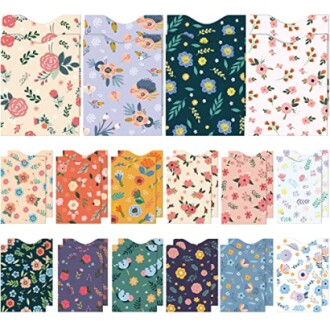 Collection of colorful envelopes with various floral patterns