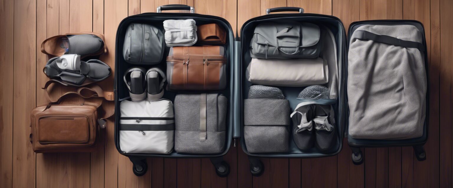 An organized suitcase showcasing multiple packing organizers.