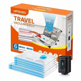 Upgogo travel vacuum bags with pump and packaging