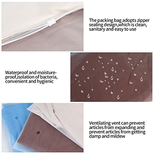 Waterproof bag with zipper and ventilating vent features.